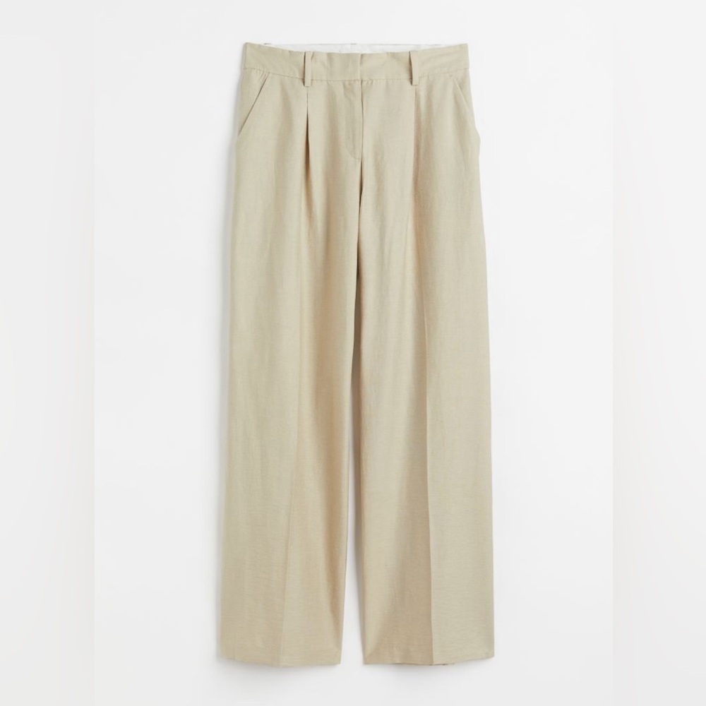 H&M Straight-Leg Linen-Blend Trousers - BNWT - sz 6